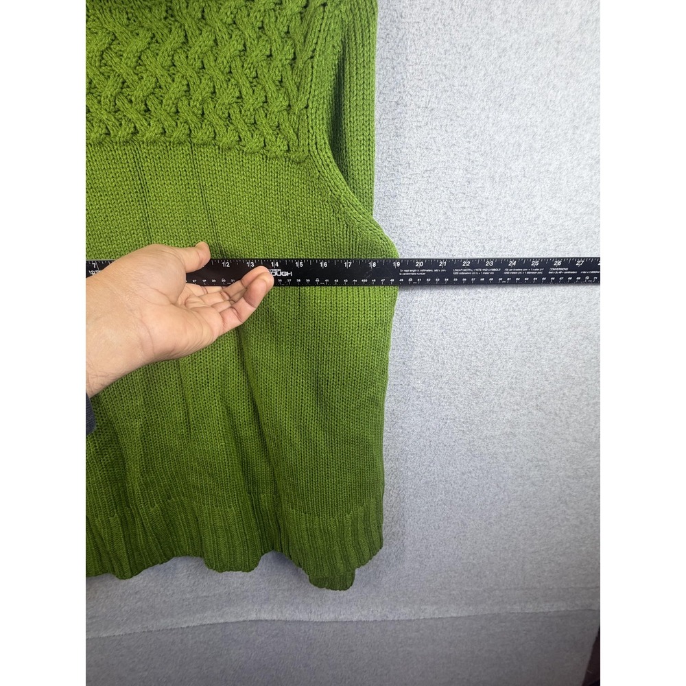 Faded Glory Sweater Womens XL Green Turtleneck Cable Knit Pullover Long Sleeve - Picture 5 of 9